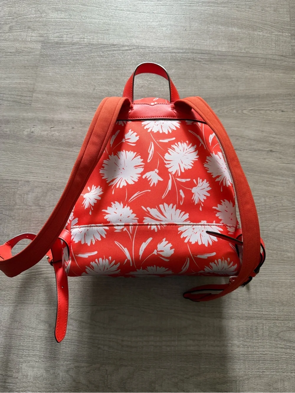 kate spade red and white floral mini backpack